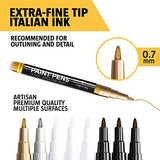 Paint Pens for Rock Painting - Ceramic, Wood, Glass, Canvas, Fabric and More - 3 Black/3 White + 2 Metallic (One Silver + 1 Gold) - Set of 8 Vibrant Extra Fine Tip Acrylic Paint Markers
