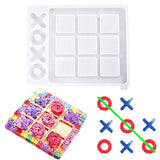 Large Tic Tac Toe Epoxy Resin Mold, X O Board Silicone Casting Molds for DIY Family Party Coffee Table Play, Making Handmade Gift Home Decoration