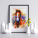 Large Horse Abstract Wall Decor - 8x10in UNFRAMED Art Print - Colorful Animal Wall Art - Modern Home and Bedroom Picture