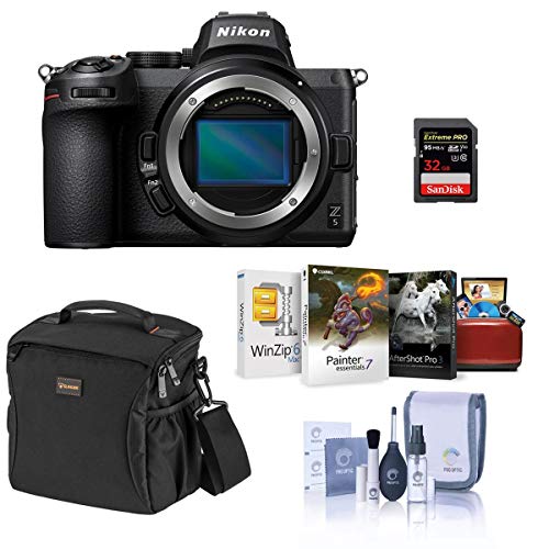 Nikon Z5 Full Frame Mirrorless Camera Body Bundle with 32GB SD Card, Shoulder Bag, Corel Mac Software Suite, Cleaning Kit