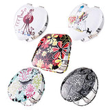 BMC Womens 5 pc Mixed Design Heart Flower Alloy Metal Folding Compact Travel Pocket Beauty Makeup