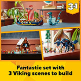 LEGO Creator 3in1 Viking Ship and The Midgard Serpent 31132 Building Toy Set for Boys, Girls, and Kids Ages 9+ (1,192 Pieces)