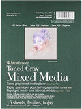 Strathmore 400 Series Toned Gray Mixed Media Pad, 6"x8" Glue Bound, 15 Sheets per Pad (Тwo Рack)