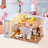 Spilay DIY Dollhouse Miniature with Wooden Furniture,Handmade Home Craft Mini Model House Kit with Dust Proof & LED,1:24 3D Creative Doll House Toy for Adult Teenager Gift (QT010)