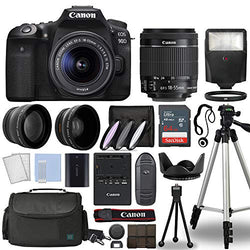 Canon EOS 90D Digital SLR Camera Body with Canon EF-S 18-55mm f/3.5-5.6 is STM Lens 3 Lens DSLR Kit Bundled with Complete Accessory Bundle + 64GB + Flash + Case/Bag & More - International Model