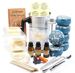 JulWhisper Candle Making Kit Supplies to Create 6 Large Scented Candles, Complete Beginners Set with Soy Wax, Melting Pot, Rich Scents, Thermomete, Tins, Dyes, Wicks & More