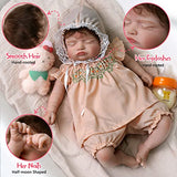 JIZHI Lifelike Reborn Baby Dolls - 17-Inch Soft Smooth Skin Realistic Newborn Baby Dolls Girl Sleeping Handmade Real Life Baby Dolls with Toy Accessories Gift for Collection & Kids Age 3+