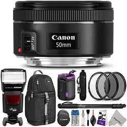 Canon EF 50mm f/1.8 STM Lens w/Complete Photo and Travel Bundle – Includes: Altura Photo Flash,