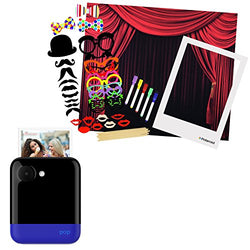 Polaroid POP Instant Camera (Blue) + Polaroid All-In-One Photo Booth Kit – Includes Backdrop, Fun