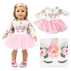 American Girl Doll Unicorn Clothes Outfit Pajamas 18 Inch Unicorn American Girl Doll Clothes and Accessories for 18" American Girls Dolls Clothes , My Life Doll Clothes Baby Journey Girls Accessories