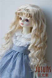 Jusuns Doll Wigs JD276 9-10inch 23-25CM Beauty Fish Curly Doll Wigs 1/3 Blythe Synthetic mohiar BJD Doll Hair (Blond, 9-10inch)