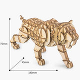 Rolife Build Your Own 3D Wooden Assembly Puzzle Wood Craft Kit Saber Toothed Tiger Model Gifts for Kids and Adults