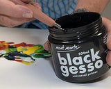 Mont Marte Black Gesso 17oz (500ml), Universal Primer, Suitable for all Paints Including Acrylic and Oil