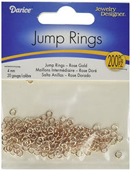 Darice RG1011 Jump Rings - 200 Piece Package - 4mm - 20 Gauge - Rose Gold