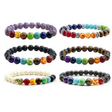 260 Pcs 8mm Colorful Seven Chakra Energy Beads(Includes 8 Different Chakra Beads and 4 Different