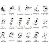 Professional Domestic 32 Presser Foot Feet with Free Sewing Clips,Double Needle Works with All