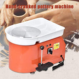 Kacsoo Pottery Forming Machine 25CM 350W Electric Pottery Wheel with Foot Pedal DIY Clay Tool Ceramic Machine Work Clay Art Craft for Both Professionals and Amateur Ceramic Enthusiasts(Orange)