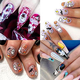 Halloween Nail Foil Set Fall Nail Decals Day of The Dead Nail Art Stickers Pumpkin Cat Designs Charms Nail Decorations DIY Transfer Paper Holographic Nail Decor Wraps Adhesive Accessory 10Pcs/Pack