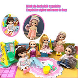 6.3" Mini Girl Dolls, includ 10 Sets Handmade Doll Clothes, 5 Sets 6.3" Mini Girl Dolls, 5 Pairs of Shoes in Rainbow Colors .