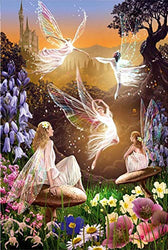 New 5D Diamond Painting Kits for Adults Kids, Awesocrafts Fairies Dancer Flowers Full Drill DIY Diamond Art Embroidery Paint by Numbers with Diamonds (Fairy)