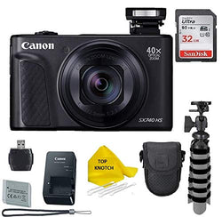 Canon PowerShot SX740 HS Digital Camera (Black) with 32 GB Card + Camera Case + TopKnotch Bundle