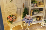 Kisoy Romantic and Cute Dollhouse Miniature DIY House Kit Creative Room Perfect DIY Gift for Friends,Lovers and Families(Sunny Dorm)