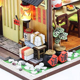 GuDoQi DIY Miniature Dollhouse Kit, Tiny House kit with Furniture and Dust Proof, Miniature House Kit 1:24 Scale Japanese Style Shop, Great Handmade Crafts Gift for Valentine's Day Birthday