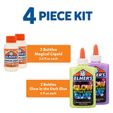 Elmer's Collection Slime Kit Supplies Include Glow in The Dark Magical Liquid Slime Activator, 6 Count & Glow-in-The-Dark Slime Kit, Yellow + Purple Glow, 4 Piece Kit