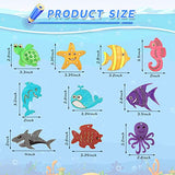 30 Pcs Unfinished Wood Ocean Sea Animal Cutouts Seahorse Shark Whale Dolphin Goldfish Starfish Octopus Turbot Pipefish Turtle Fish Wooden Cutouts for Craft Painting Home Decor Ornament DIY Art Project