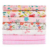 E&EY 28 pcs Fat Quarters Quilting Fabric Bundles 9.8” x 9.8” inches (25cm x 25cm), for Patchwork Sewing Crafting Print Floral (28pcs 9.8''X9.8''inch)