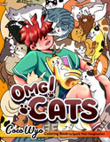 OMG! Cats Coloring Book: Coloring Book for Adults Featuring Illustrations About A Daily Life Among Adorable & Cute Cats for Relaxation & Stress Relieving