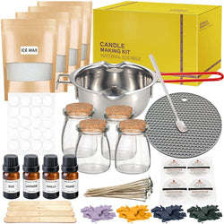 Candle Making Kit Supplies, Ice Wax DIY Scented Candle Make Tools Including Melting Pot, Candle Wicks, Wicks Sticker, Wicks Holder, Candle Jars, Dyes, Fragrance Oil, 2 LB Ice Wax Gifts Set