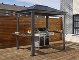 Sojag 5' x 8' Mykonos Hardtop Grill Gazebo with Shelving Outdoor Sun Shelter, Dark Grey