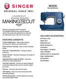 SINGER Making The Cut Sewing Machine & Making The Cut S0230 Serger 4 Thread, Differential Feed, 1300 Stitches Per Min-Sewing Made Easy Serger, Blue