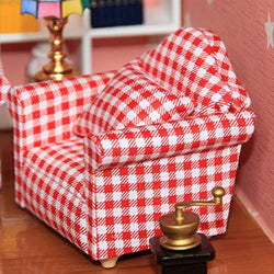 Dollhouse Bedroom Furniture Dollhouse Furniture, Dollhouse Sofa, for DIY for Doll House Bedroom Living Room(red)