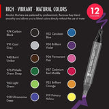Marabu Alcohol Based Sketch Markers - 12 Colors Drawing Markers for Artists - Fine and Chisel Dual Tip - Alcohol Markers for Adult Coloring, Painting, Illustrating, Sketching, and Drawing