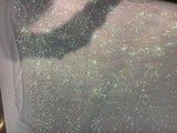 Disco Flowery Sequins On Mesh Fabric by The Yard Used for -Dress-Bridal-Decorations [Iridescent