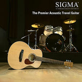 SIGMA, Mini Acoustic Guitar, Solid Spruce Top, Dao Back & Sides, Natural Gloss, Rosewood Bridge, Premium Name-Brand Steel Strings, Easy to Travel, Right (20MINI)