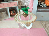 Miniature Table, Modern Dollhouse Wooden Furniture White Transparent Handmade