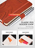 Pocket Notebook Small Notebook 2-Pack, 3.5" x 5.5" pocket notebook hardcover Total 320 Pages Thick Lined Paper with Inner Pockets Leather Mini Journal Notepad Wave Brown