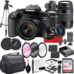 Canon EOS 800D (Rebel T7i) DSLR Camera with 18-55mm is STM & 75-300mm III Lens Bundle + 64GB Memory,Case, Tripod and More