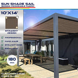 Windscreen4less Straight Edge Sun Shade Sail,Rectangle Outdoor Shade Cloth Pergola Cover UV Block Fabric 180GSM - Custom Size Brown 10' X 14'