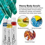 GenCrafts Acrylic Paint - Set of 24 Premium Vibrant Colors - (22 ml, 0.74 oz.) - Quality Non Toxic Pigment Paints for Canvas, Paper, Wood, Crafts, and More