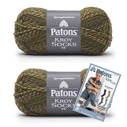 Patons Kroy Socks FX Yarn, 2-Pack, Mossy Colors Plus Pattern