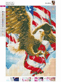 5D Diamond Painting Kit Full Drill,Annomor DIY Diamond Rhinestone Painting Kits Embroidery Arts Craft,Home and Office Wall Decor or Birthday, Anniversary, Wedding Gift (Eagle with US Flag)
