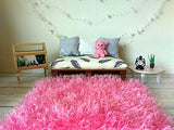 Dollhouse Miniature Rug, Floor Carpet. Coral Fluffy Mat Roombox Diorama. Blanket