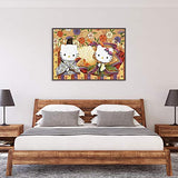 DIY 5D Diamond Painting Kits for Adults & Kids Cartoon Cat Full Drill Round Diamond Crystal Gem Art Painting Perfect for Home Wall Decor Gift (12x16inch)
