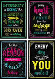 Motivational Posters for Classroom & Office Decorations | Inspirational Quote Wall Art for Teachers, Students, School Counselors, Home & Office | Set of 10 Creative Chalkboard Designs