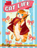 Cat Life Coloring Book: Coloring Book for Adults Featuring Adorable Illustration of Cats for Relaxation and Stress Relief