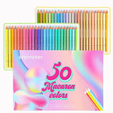 50 Colored Pencil Set, Professional Pastel Coloring Pencils, Art Drawing Pencils for Adult Coloring Books, Artists Drawing, Sketching (Macaron color)